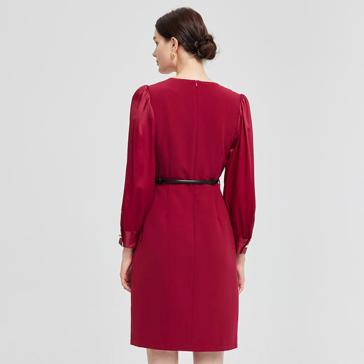 NG837斯尔丽2023秋季新款法式浪漫收褶显瘦连衣裙 商品图1