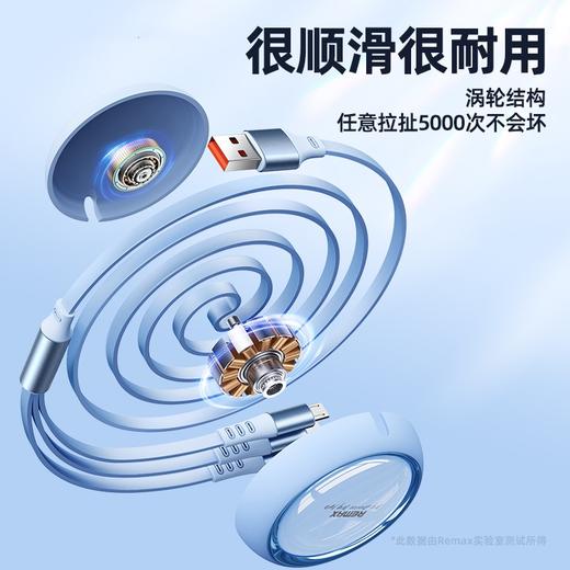 「快充款！一拖三」Remax 快充线一拖三数据线 15W手机三合一充电线伸缩数据线数码配件 商品图1