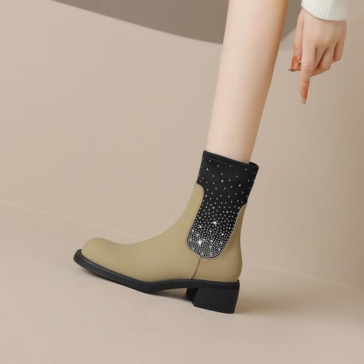 时尚个性，满天星爆闪圆头短靴WC-M7515 商品图1