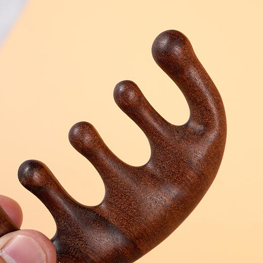 檀木按摩梳经络梳实木梳 传统工艺 不易变形 梳齿圆润 厚实质感 商品图1