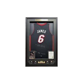 收藏系列 詹姆斯 热火队6号黑色限量 亲笔签名球衣