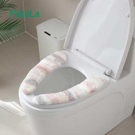 FaSoLa马桶垫坐垫家用加厚毛绒四季通用可水洗马桶圈坐便垫粘贴式 商品图1