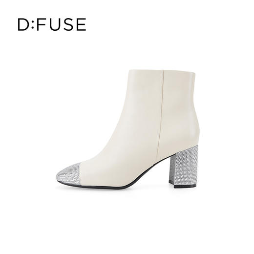 D:fuse迪芙斯冬季新款气质烫钻拼色细跟短靴女靴DF34116107 商品图3