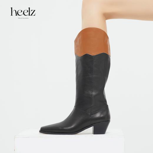 heelz设计师手工鞋履 ｜ Jo50mm粗跟打蜡牛皮骑士靴秋季新款 商品图1