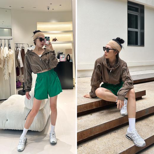 【户外防风面料】反光拼接连帽运动防风衣外套 商品图1