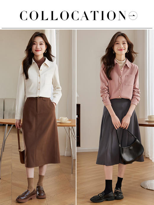 【年货节】熙世界法式磨毛衬衫女秋冬2025新款加厚时尚洋气休闲宽松衬衣外套 商品图4