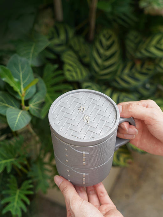 陆宝-力争上游盖杯400ml 如意灰 商品图2