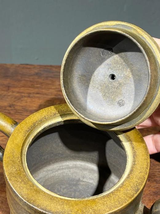 黄泥紫砂奁型握把壶，顺丰包邮 商品图3