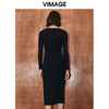 VIMAGE纬漫纪冬季新款纯色百搭洋气收腰连衣裙V2007627 商品缩略图4