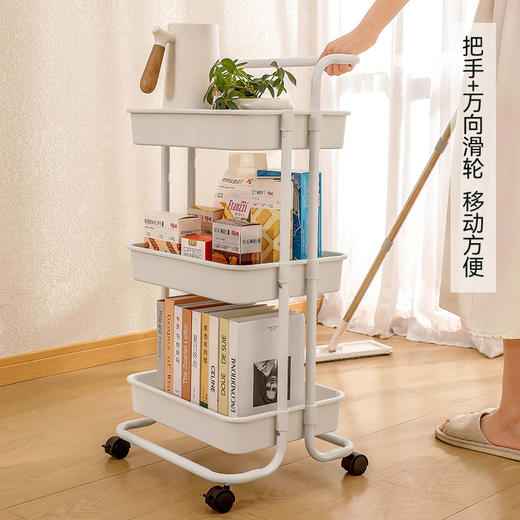 小推车置物架家用落地零食推车卫生间卧室客厅可移动收纳架懒角落同款 商品图4