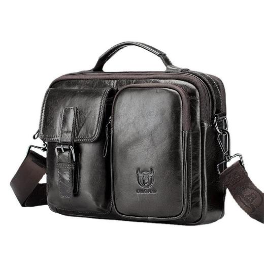 牛船长(BULLCAPTAIN)男士真皮单肩斜挎复古头层牛皮包 商品图4