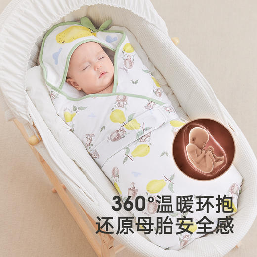 英氏【乳木果】婴儿抱被秋季新生儿5A抗菌包单秋冬恒温抱被 商品图2
