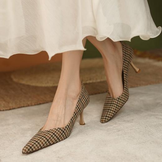 尖头小香风单鞋，细跟百搭纯欲风高跟鞋MCC-C-882 商品图3