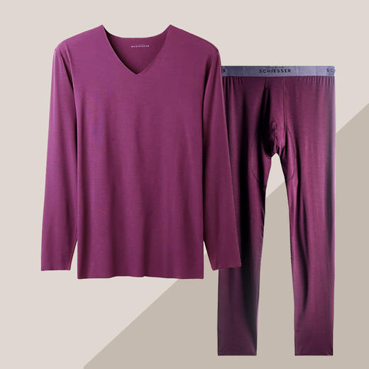 【无痕雅卡丝】SCHIESSER德国舒雅高端铂雅系列天然超细莫代尔随形裁保暖单件210g 95/22074Q 95/22075Y/5226Y 商品图2