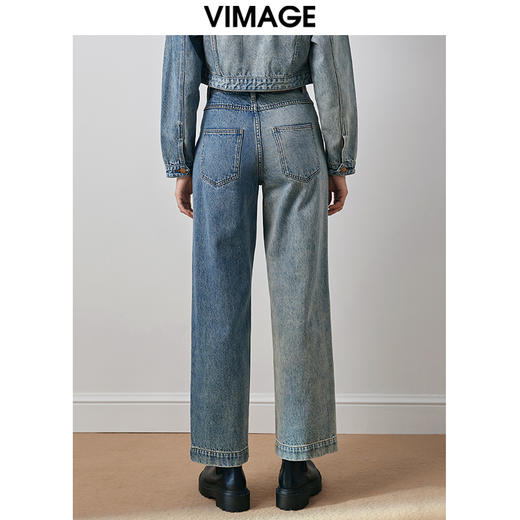VIMAGE纬漫纪冬季新款时尚通勤休闲显瘦高腰百搭牛仔裤V2005618 商品图4