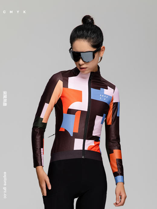 GRC桀骜无尽秋冬款CMYK印花竞技款抓绒保暖长袖公路自行车骑行服 商品图1