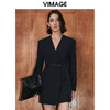 VIMAGE纬漫纪冬季新款气质时尚高腰显瘦连衣裙V2007628 商品缩略图3