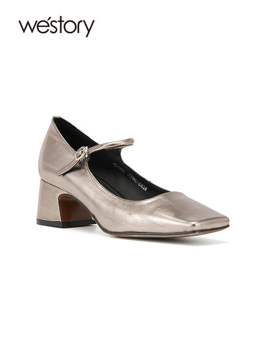 westory2023年秋季新款金属色质感玛丽珍爆款单鞋W23CE73161 商品图2