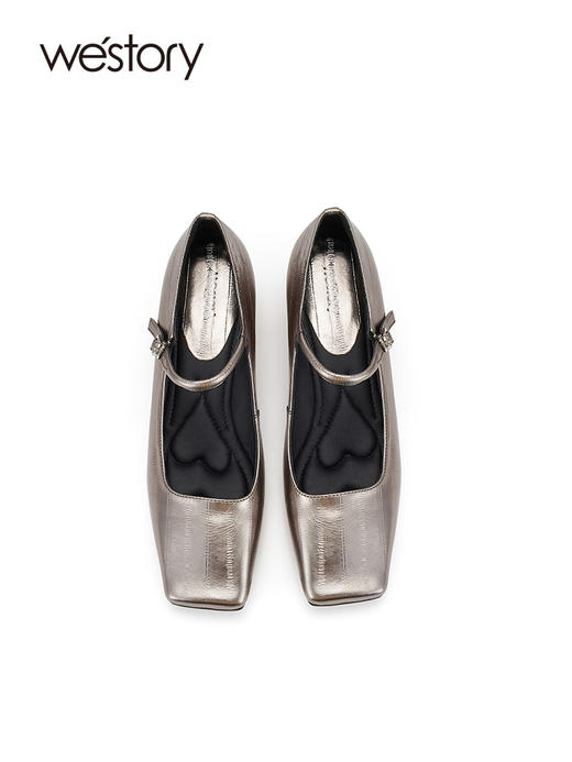 westory2023年秋季新款金属色质感玛丽珍爆款单鞋W23CE73161 商品图1