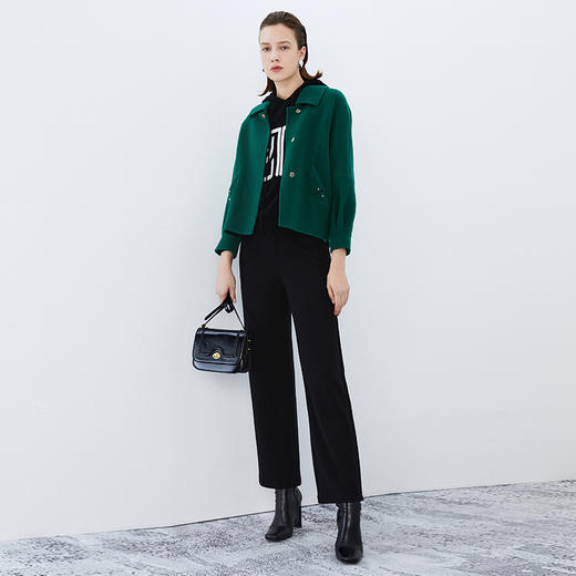 EITIE爱特爱冬季新款百搭纯色毛呢大衣女短外套7614317 商品图1