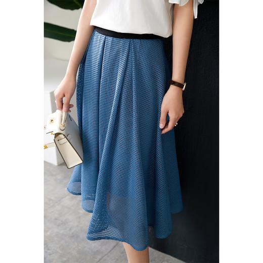 【现货7天】网纱半身裙女2023夏季新款韩版中长款高腰显瘦镂空垂感a字裙 商品图1