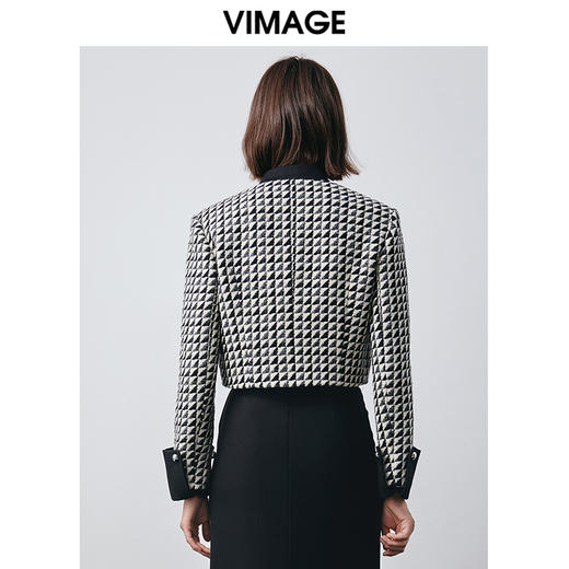 VIMAGE纬漫纪冬季新款气质高级感显瘦短外套V2003619 商品图4