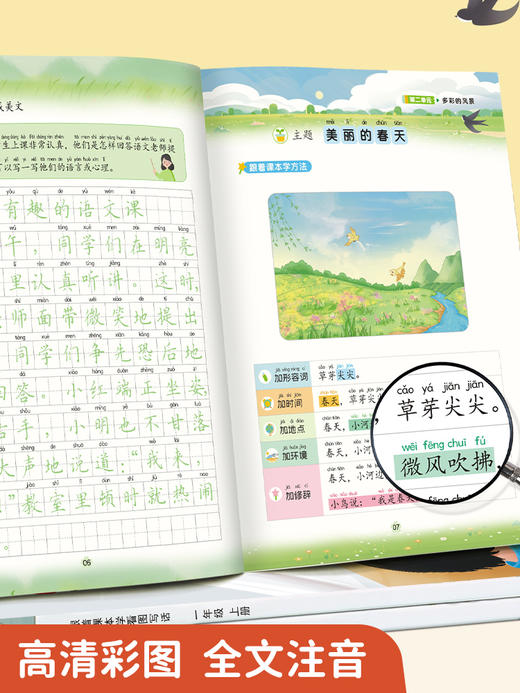 【书行】跟着课本学看图写话一年级二年级上册专项训练人教版语文提高作文每日一练小学生一二年级好词好句好段扩句法 商品图2