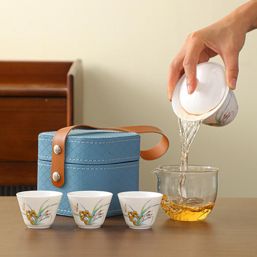 陶瓷功夫茶具户外便携式旅行茶具中式套装快客杯一壶三杯商务礼品 商品图2