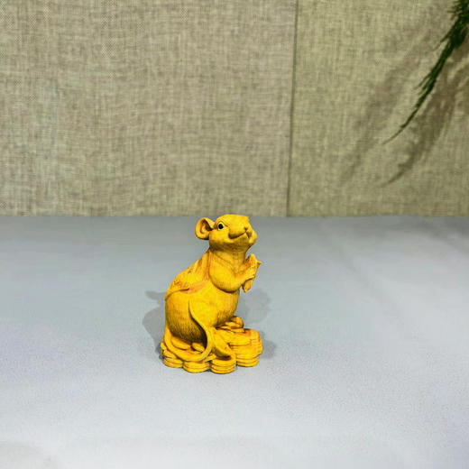铜钱鼠°黄杨木摆件 商品图0