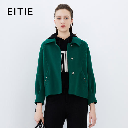EITIE爱特爱冬季新款百搭纯色毛呢大衣女短外套7614317 商品图0
