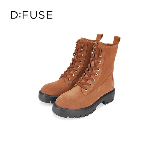 Dfuse迪芙斯冬季新款圆头简约厚底户外马丁靴短靴DF34116208 商品图2