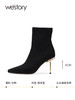westory2023秋季新款尖头弹力靴子细跟百搭黑色高跟短靴W23DS82741 商品缩略图2