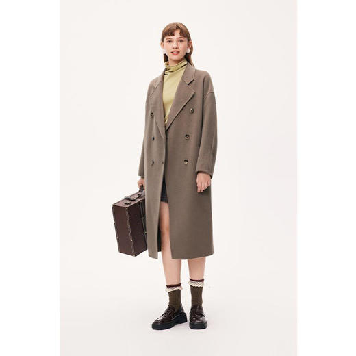 【严选】诗凡黎冬基础色系时尚百搭双面呢大衣7EA170781 商品图2