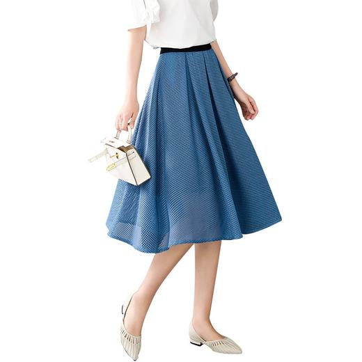 【现货7天】网纱半身裙女2023夏季新款韩版中长款高腰显瘦镂空垂感a字裙 商品图3