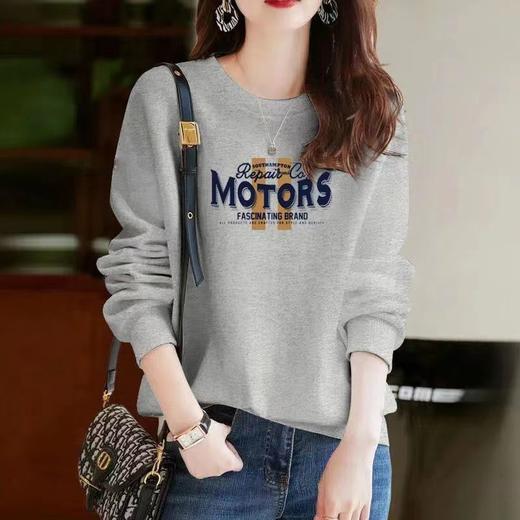 DD-音卓卫衣女秋冬新款韩版宽松圆领加绒加厚印花长袖上衣外套潮 商品图3