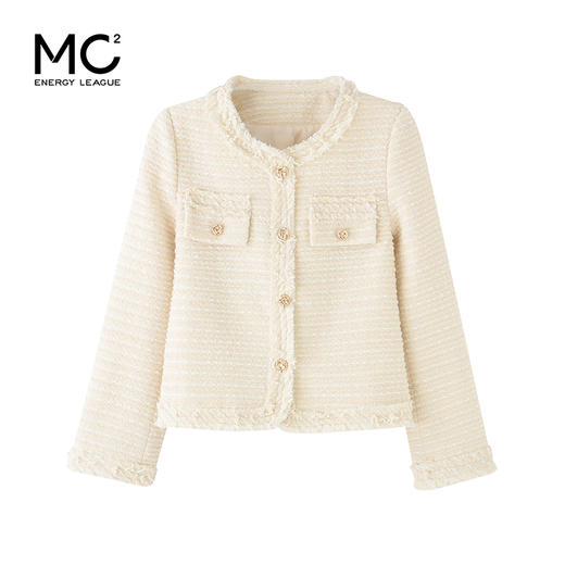 mc2法式小香风外套女2023秋冬新款名媛气质款重工花边高级感上衣 商品图3
