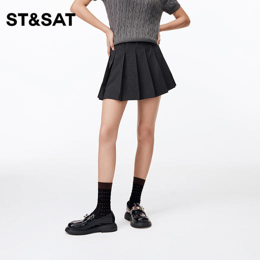 星期六时尚格纹花瓣装饰乐福鞋SS33111197 商品图3