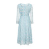 司歌网纱印花长袖连衣裙圆领复古端庄A881316 商品缩略图3