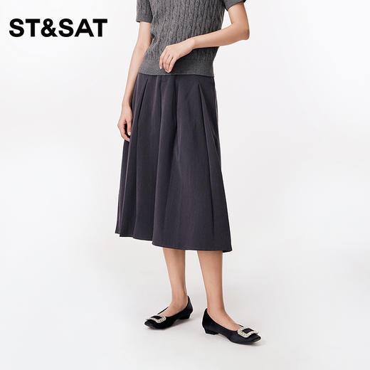 星期六气质方扣牛皮单鞋SS33111178 商品图3