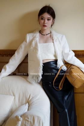 【门店同款】秋季小香刺绣口袋流苏外套 154458401