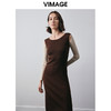 VIMAGE纬漫纪冬季新款设计感小众收腰气质连衣裙V2001616 商品缩略图4