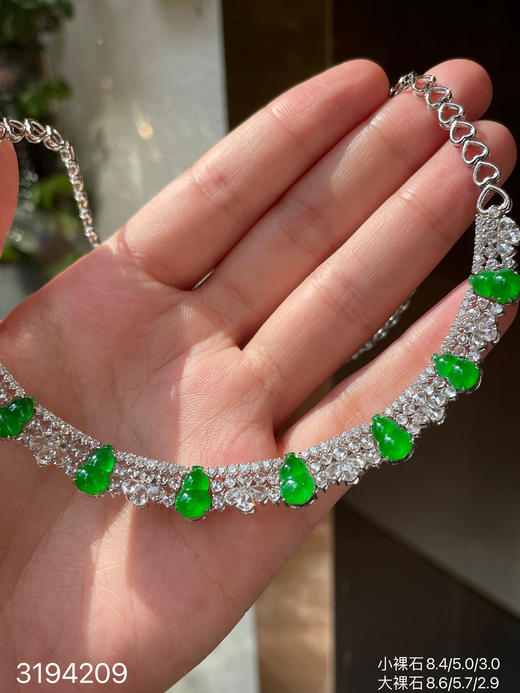老坑玻璃帝王绿葫芦套链【3194209】具体价格微信咨询 商品图2