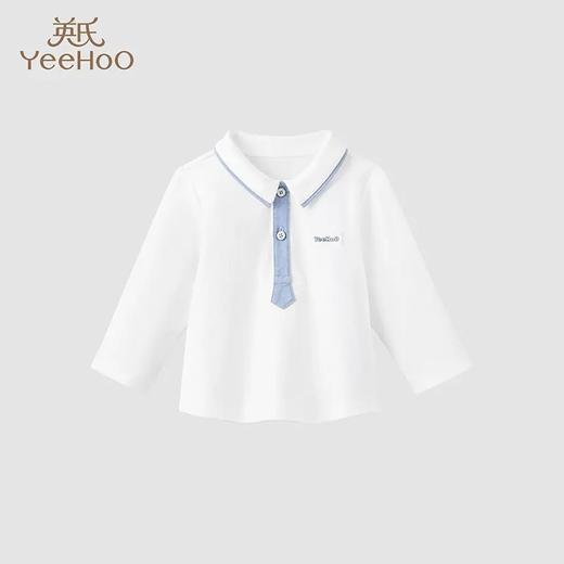 英氏-童衣类（秋）G3英针翻领长套衣英氏白100CM 商品图0