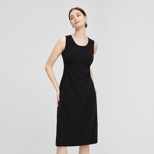 NG839斯尔丽瑟俪圆领短款上衣外套搭配无袖圆领连衣裙女式套装连衣裙 商品图2