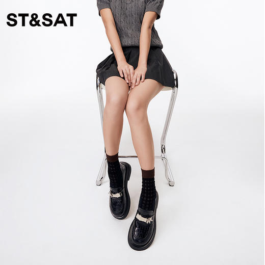 星期六时尚格纹花瓣装饰乐福鞋SS33111197 商品图5