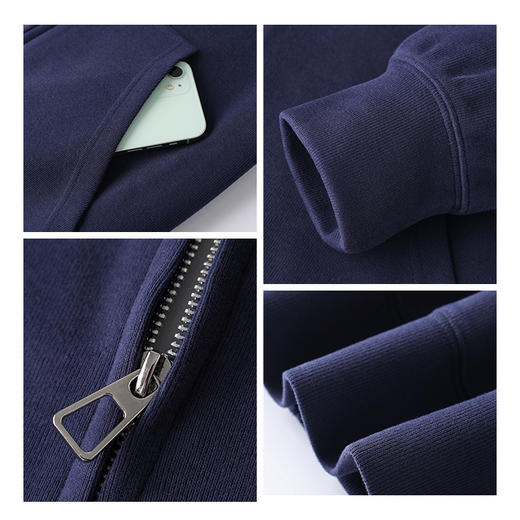 【拉链设计，时尚又方便！】卫衣外套女春秋款开衫拉链连帽加厚秋冬季oversize藏青色上衣拉链设计，便捷时尚；连帽加厚，温暖呵护。lm 商品图2