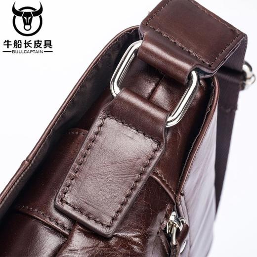 牛船长男士真皮单肩斜挎头层牛皮商务休闲ipad真皮电脑平板公文包 商品图1