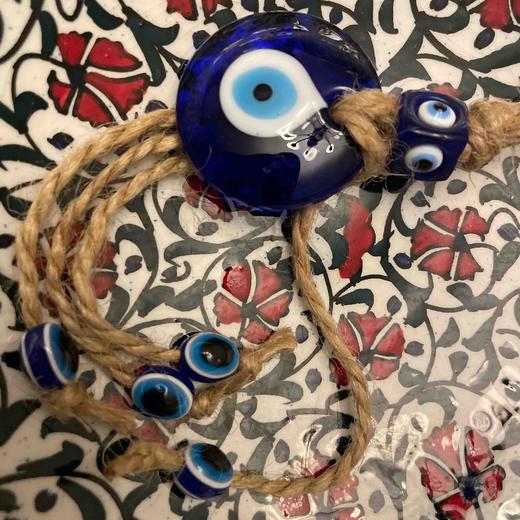 3.5cm蓝眼睛挂件挂饰（蓝珠/麻绳） 商品图0