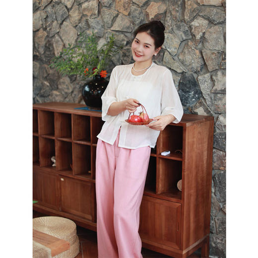 【抖音专属】阔腿裤（23709003S-彤管） 商品图3