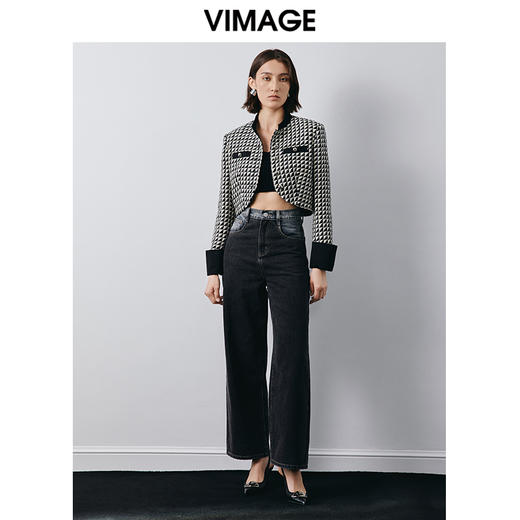 VIMAGE纬漫纪冬季新款气质高级感显瘦短外套V2003619 商品图1